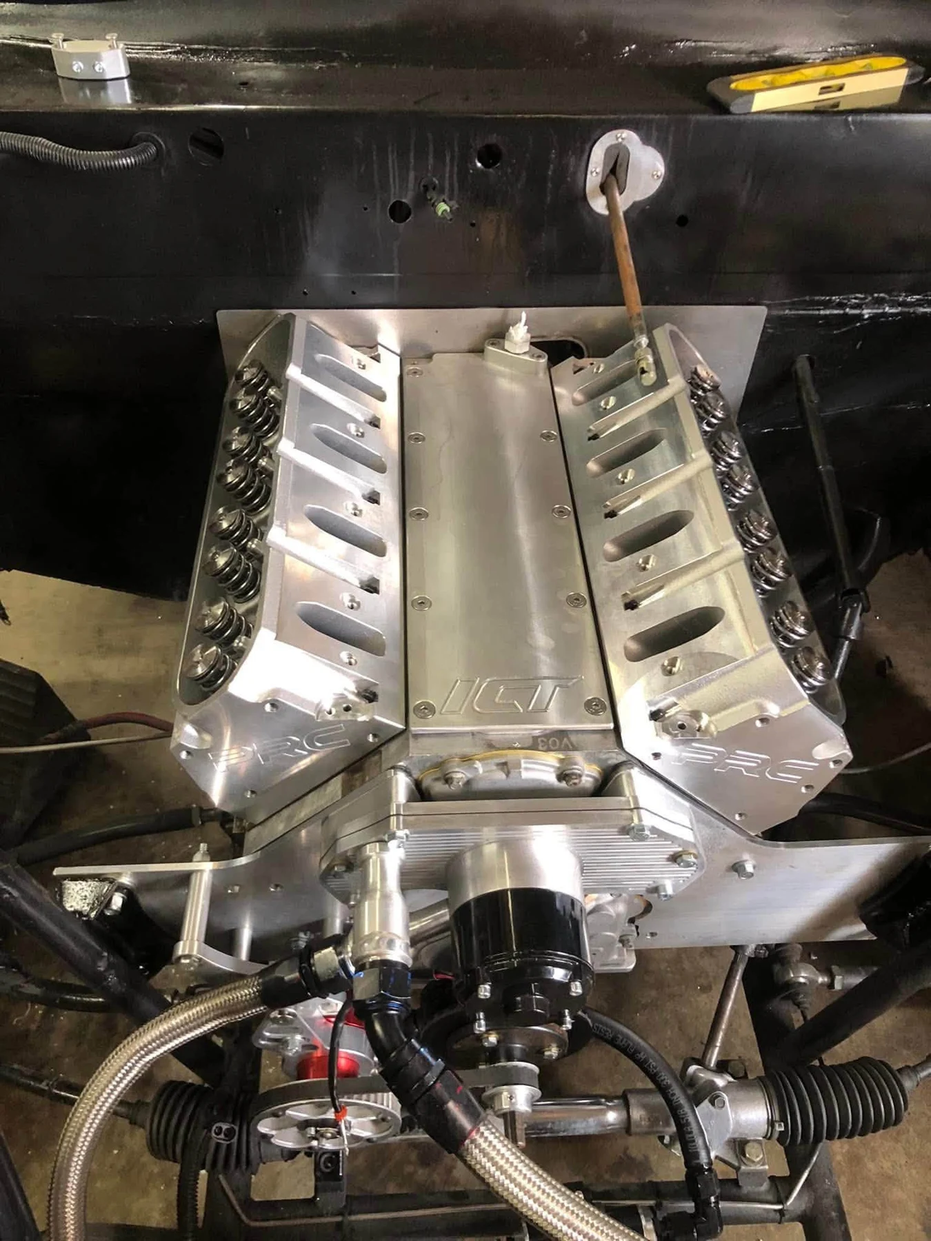 Detailed close-up of a performance engine intake